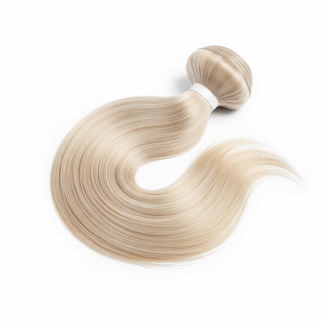 Extensiones de cabello humano rubio 613 platino